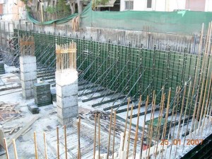 Scaffolding Pafili Cyprus - Steel Formwork for One Sided Basement Wall
